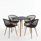 Set masa si scaune Dining, MDF, 80x80x76 cm - Negru