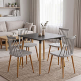 Set masa si scaune Dining, Metal, Alb, 80x80x76 cm