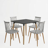 Set masa si scaune Dining, Metal, Alb, 80x80x76 cm