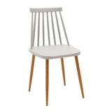 Set masa si scaune Dining, Metal, Alb, 80x80x76 cm