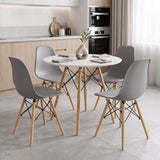 Set masa si scaune Dining, Metal, D80x73 cm - Gri