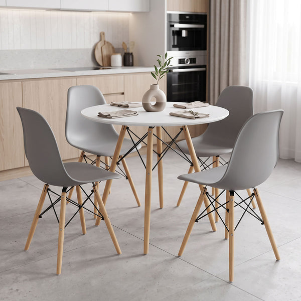 Set masa si scaune Dining, Metal, D80x73 cm