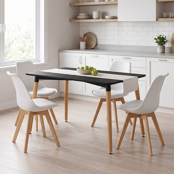 Set masa si scaune Dining, Negru, 80x80x76 cm