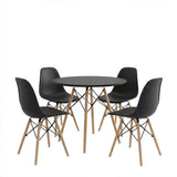 Set masa si scaune Dining, Negru, D80x73 cm