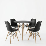 Set masa si scaune Dining, Negru, D80x73 cm