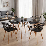 Set masa si scaune Dining, Negru, D80x73 cm