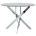 Set masa si scaune Dining, Sticla, Alb, D100x75 cm, detaliu produs