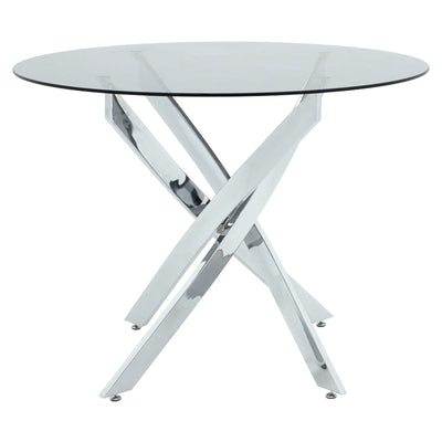 Set masa si scaune Dining, Sticla, Alb, D100x75 cm, imagine produs 4