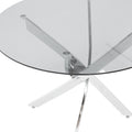 Set masa si scaune Dining, Sticla, Alb, D100x75 cm, imagine produs 5