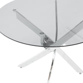 Set masa si scaune Dining, Sticla, Alb, D100x75 cm, imagine produs 5
