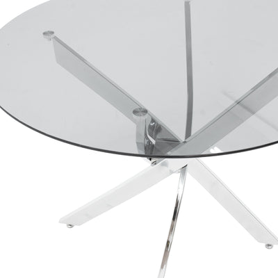 Set masa si scaune Dining, Sticla, Alb, D100x75 cm, imagine produs 5