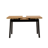 Set masă și scaune extensibile (4 bucăți) OLİVER SBT WHİTE KARİNA-Table & Chairs Set  11, Negru, 77x75x120 cm