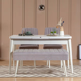 Set masă și scaune extensibile (4 bucăți) Vina 0701 - 3 -
Anthracite,
Atlantic Extendable Dining Table & Chairs Set   5, Alb, 77x75x120 cm