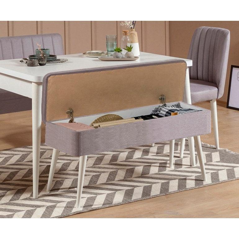 Set masă și scaune extensibile (4 bucăți) Vina 0701 - 3 -
Anthracite,
Atlantic Extendable Dining Table & Chairs Set   5, Alb, 77x75x120 cm