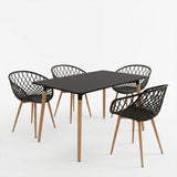 Set masa si scaune Ezra Dining, Antracit, 120x80x76 cm