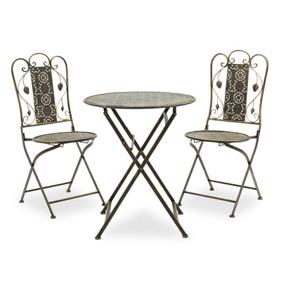 mobilier de gradina Set Masa si Scaune Gradina Drill 3 Piese Antique Coer