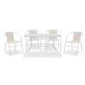 mobilier de gradina Set Masa si Scaune Gradina Valor-Obbi 5 Piese Alb