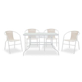 mobilier de gradina Set Masa si Scaune Gradina Valor-Obbi 5 Piese Alb