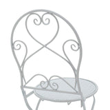 Set Masa si Scaune Gradina Walen 3 Piese Negru, Alb, 60x60x93 cm - Alb