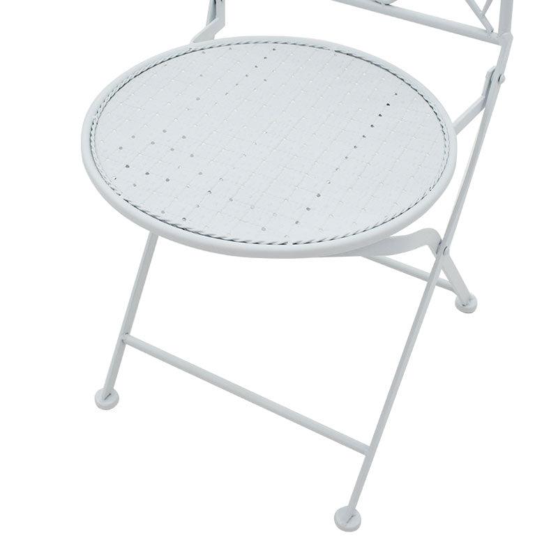 Set Masa si Scaune Gradina Walen 3 Piese Negru, Alb, 60x60x93 cm - Alb