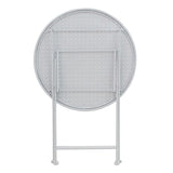 Set Masa si Scaune Gradina Walen 3 Piese Negru, Alb, 60x60x93 cm - Alb