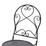 Set Masa si Scaune Gradina Walen 3 Piese Negru, Alb, 60x60x93 cm - Negru