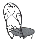 Set Masa si Scaune Gradina Walen 3 Piese Negru, Alb, 60x60x93 cm - Negru