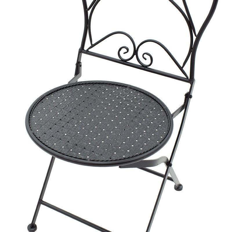 Set Masa si Scaune Gradina Walen 3 Piese Negru, Alb, 60x60x93 cm - Negru