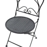 Set Masa si Scaune Gradina Walen 3 Piese Negru, Alb, 60x60x93 cm - Negru