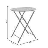 Set Masa si Scaune Gradina Walen 3 Piese Negru, Alb, 60x60x93 cm - Negru
