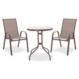 Set Masa si Scaune Gradina Watson-Calan 3 Piese, Maro, 70x60x70 cm