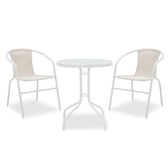 mobilier de gradina Set Masa si Scaune Gradina Watson-Obbi 3 Piese Alb