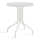 Set Masa si Scaune Gradina Watson-Obbi 3 Piese, Alb, 60x60x70 cm