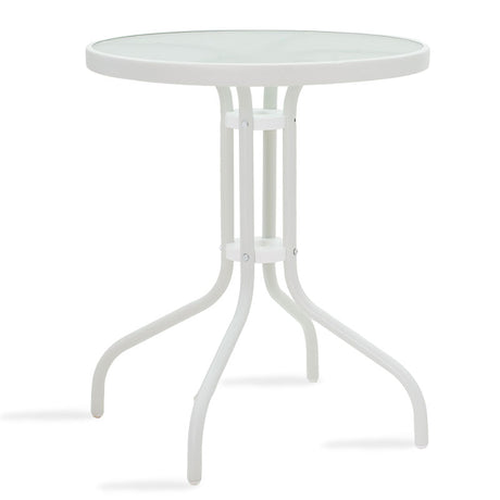Set Masa si Scaune Gradina Watson-Obbi 3 Piese, Alb, 60x60x70 cm