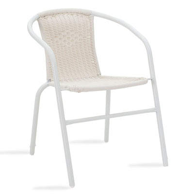 Set Masa si Scaune Gradina Watson-Obbi 3 Piese, Alb, 60x60x70 cm, detaliu produs
