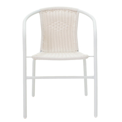 Set Masa si Scaune Gradina Watson-Obbi 3 Piese, Alb, 60x60x70 cm, foto produs
