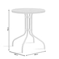 Set Masa si Scaune Gradina Watson-Obbi 3 Piese, Alb, 60x60x70 cm, foto produs 6
