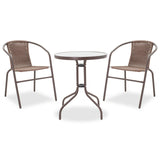 Set Masa si Scaune Gradina Watson-Obbi 3 Piese, Maro, 60x60x70 cm