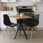 Masa Cu Scaune Set masă și scaune Julita cu funcție dining, Prestone, lemn și metal, 70x70x75 cm, 3 piese
