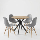 Set masa si scaune Julita dining, D80x75 cm - Gri