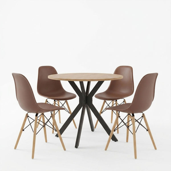 Set masa si scaune Julita dining, D80x75 cm