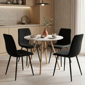 Set masa si scaune Julita-Noor, Gri inchis-Alb-Gri, 80x73 cm Pakoworld, imagine principala produs, Masa Cu Scaune, culoare Gri inchis-Alb-Gri