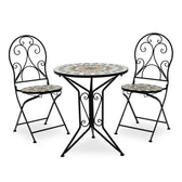 Set Masa si Scaune Mosaic 3 Piese Negru - Multicolor