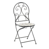 Set Masa si Scaune Mosaic 3 Piese, Negru - Multicolor, 60x60x94 cm