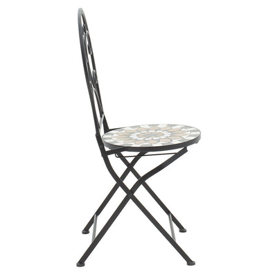 Set Masa si Scaune Mosaic 3 Piese, Negru - Multicolor, 60x60x94 cm, perspectiva suplimentara