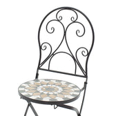 Set Masa si Scaune Mosaic 3 Piese, Negru - Multicolor, 60x60x94 cm, foto produs