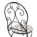 Set Masa si Scaune Mosaic 3 Piese, Negru - Multicolor, 60x60x94 cm, foto produs 6