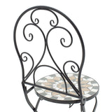 Set Masa si Scaune Mosaic 3 Piese, Negru - Multicolor, 60x60x94 cm