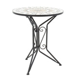 Set Masa si Scaune Mosaic 3 Piese, Negru - Multicolor, 60x60x94 cm
