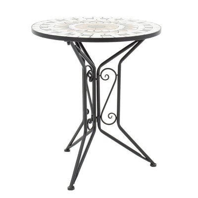 Set Masa si Scaune Mosaic 3 Piese, Negru - Multicolor, 60x60x94 cm, foto produs 10